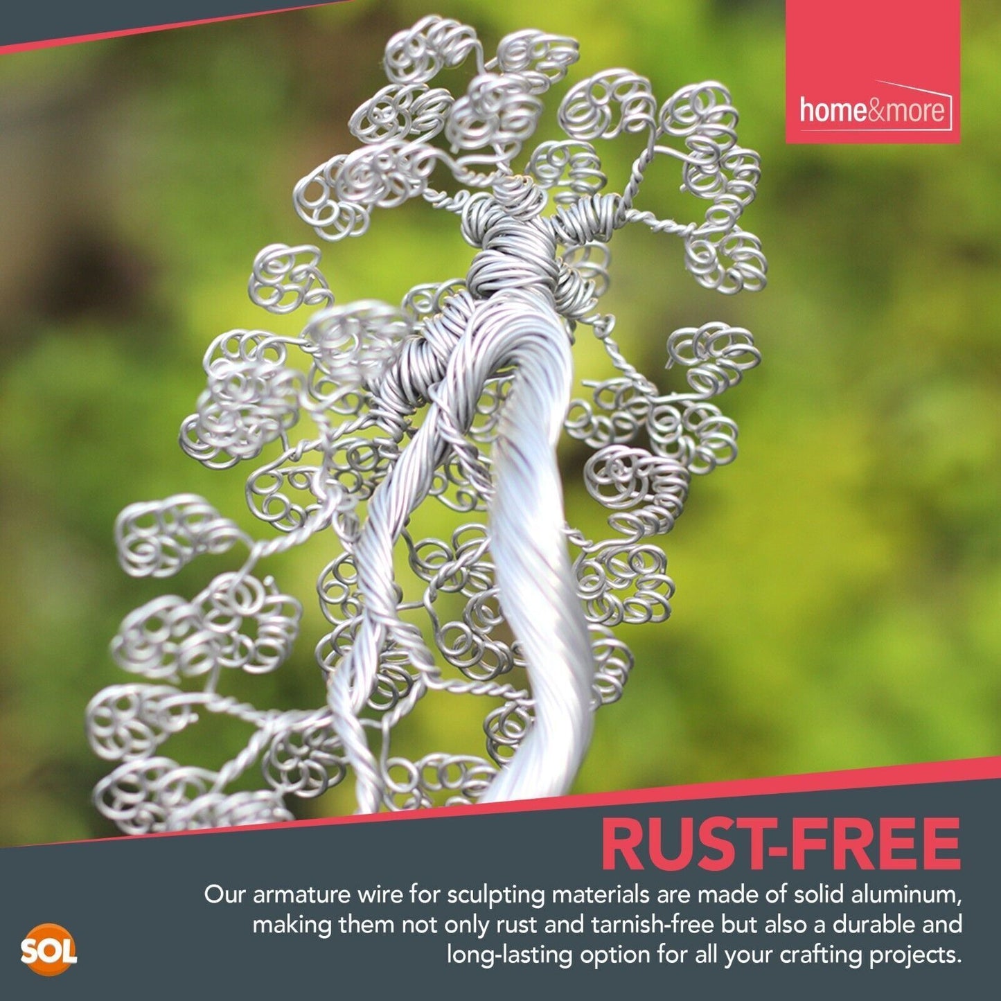 100-150M Craft Wire 20 Gauge Jewellery Modelling Bendy Silver Aluminium Florist