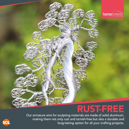 100-150M Craft Wire 20 Gauge Jewellery Modelling Bendy Silver Aluminium Florist