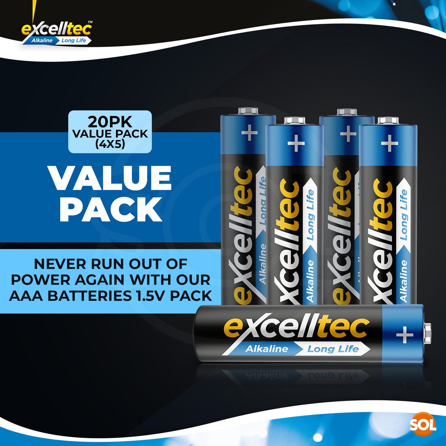 20pk AAA Batteries - Alkaline x 1.5V Battery | Heavy Duty Power Long Expiry