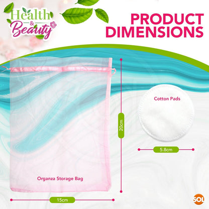 200pk Round Cotton Wool Pads for Face Baby Beauty Cosmetic Make up Remover & BAG