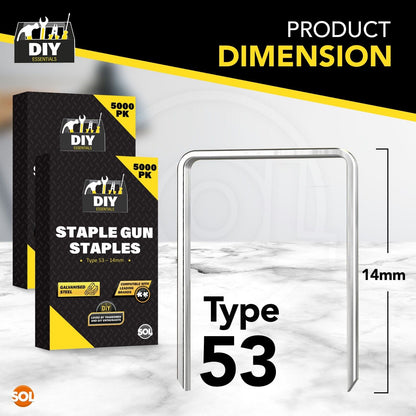 5000 Staples for Staple Gun | 10mm 8mm 14mm Type 53 140 | Heavy Duty Upholstery
