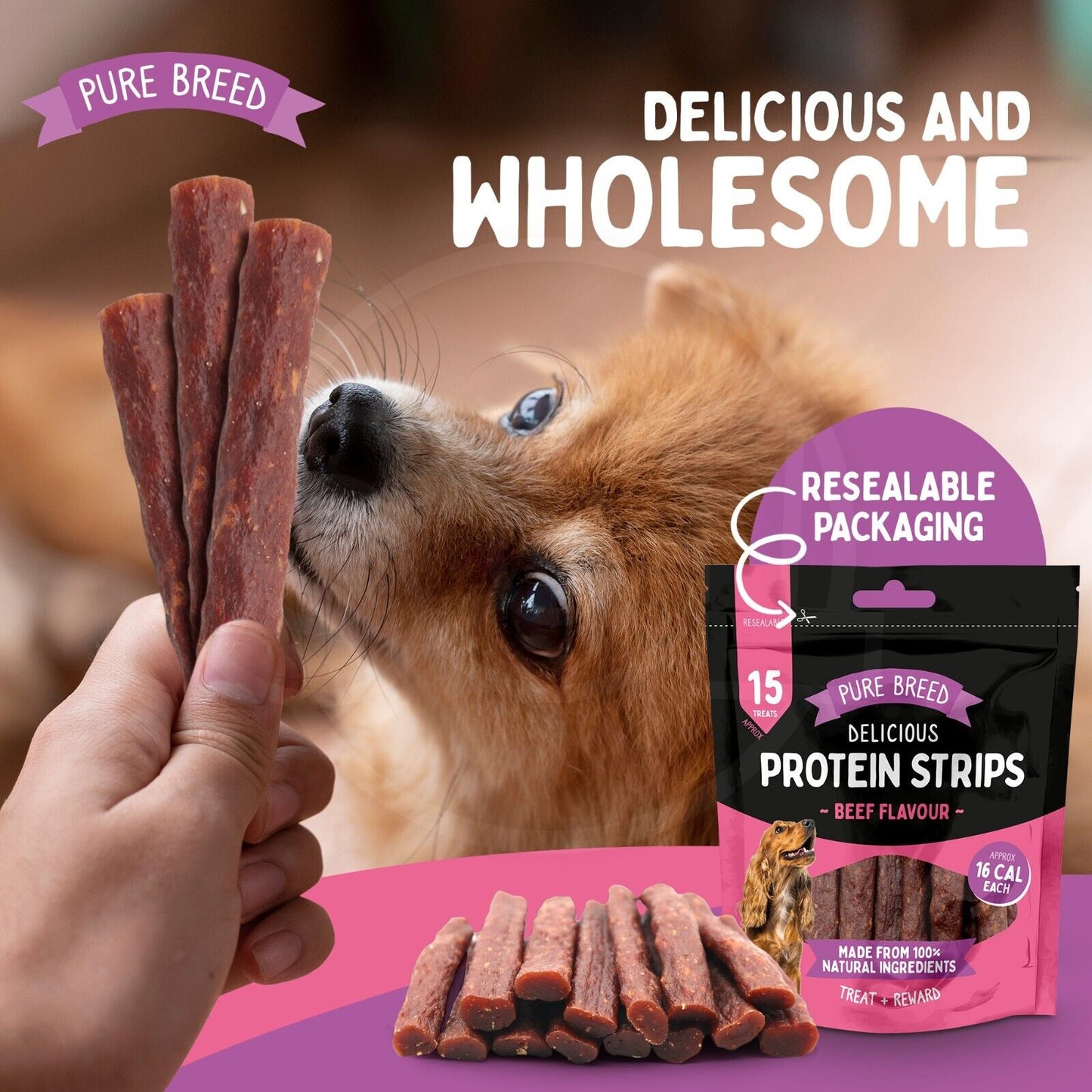 Chicken Strips Dog Treats Duck & Beef | 150g