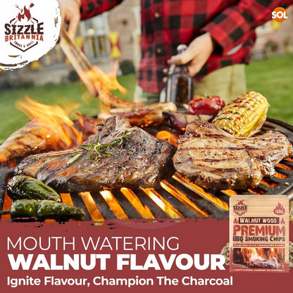 BBQ Smoking Wood Chips For Food 150g Smoker Chunks | Apple Hickory Walnut Cherry