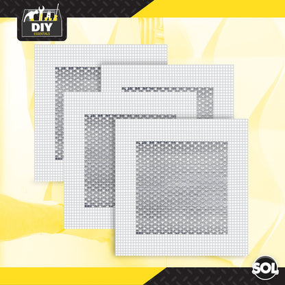4pk Self Adhesive Wall Repair Patch 10cm x 10cm Mesh Drywall Ceilings Plastering