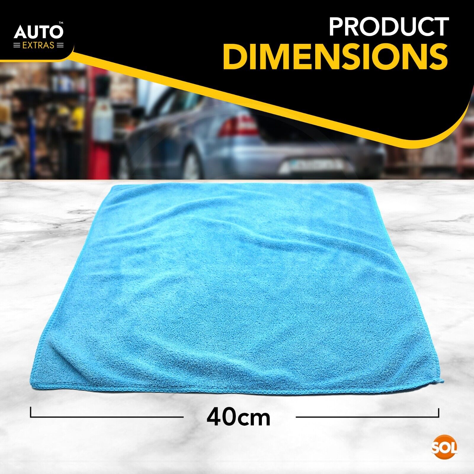 6-15pk Microfibre Cloths 40x40 Cleaning Drying Kitchen Window Car Cleaning Large
