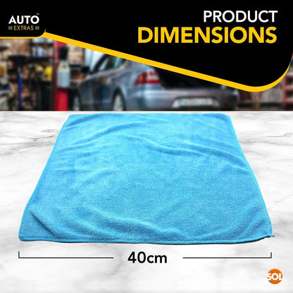 6-15pk Microfibre Cloths 40x40 Cleaning Drying Kitchen Window Car Cleaning Large