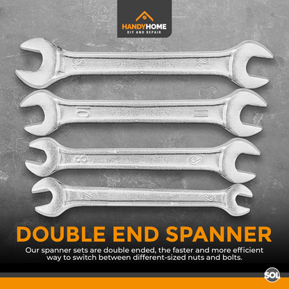 4PC Metric Open End Spanner Set 6mm - 13mm Double Ended DIY Garage Workshop Tool