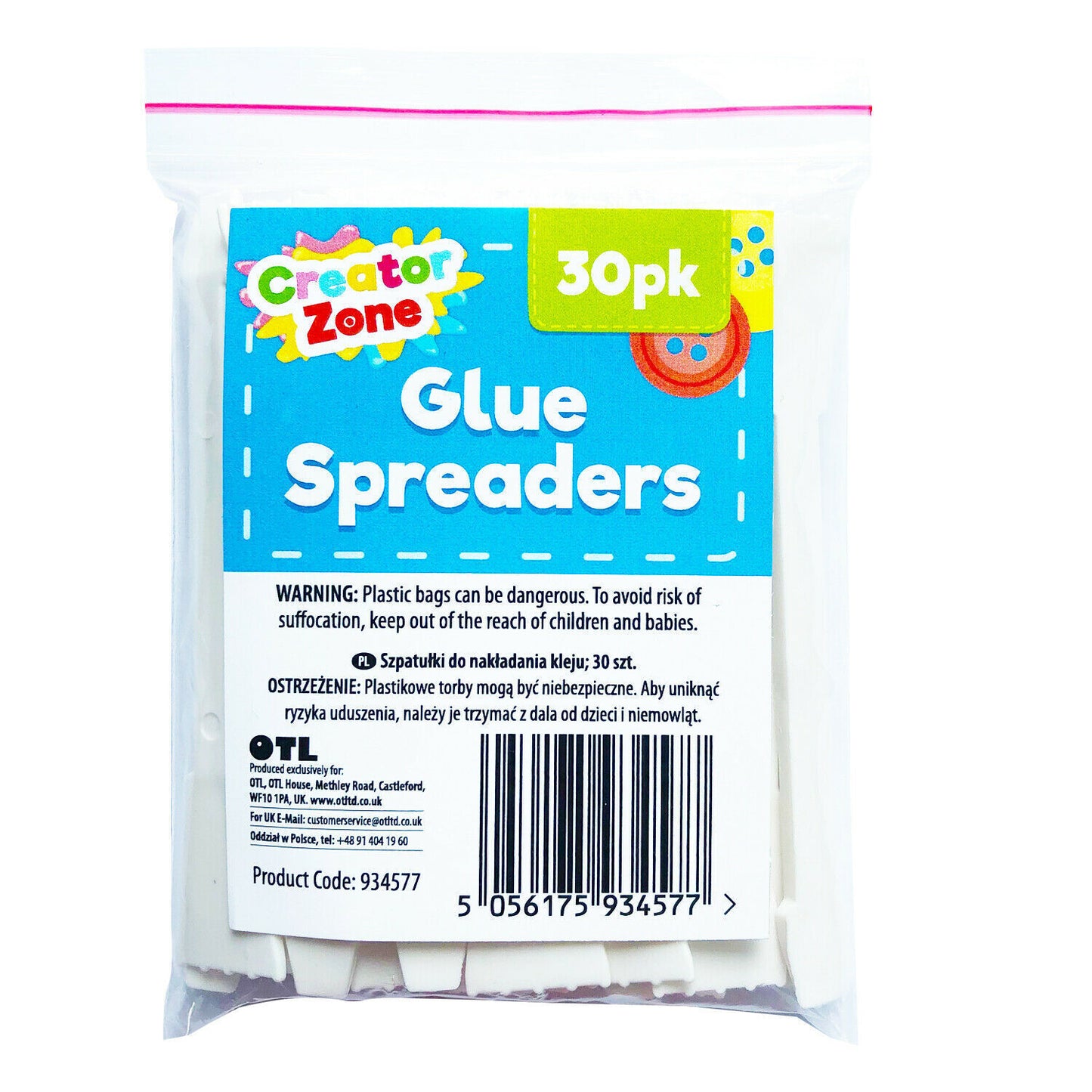 30pk Glue Spreaders Flexible Plastic PVA Adhesive Paste Spatulas Kids Arts Craft