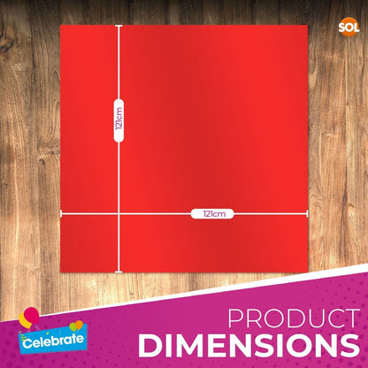6pk Red Plastic Table Covers Square Tablecloth Disposable Wipe Clean Party Cloth