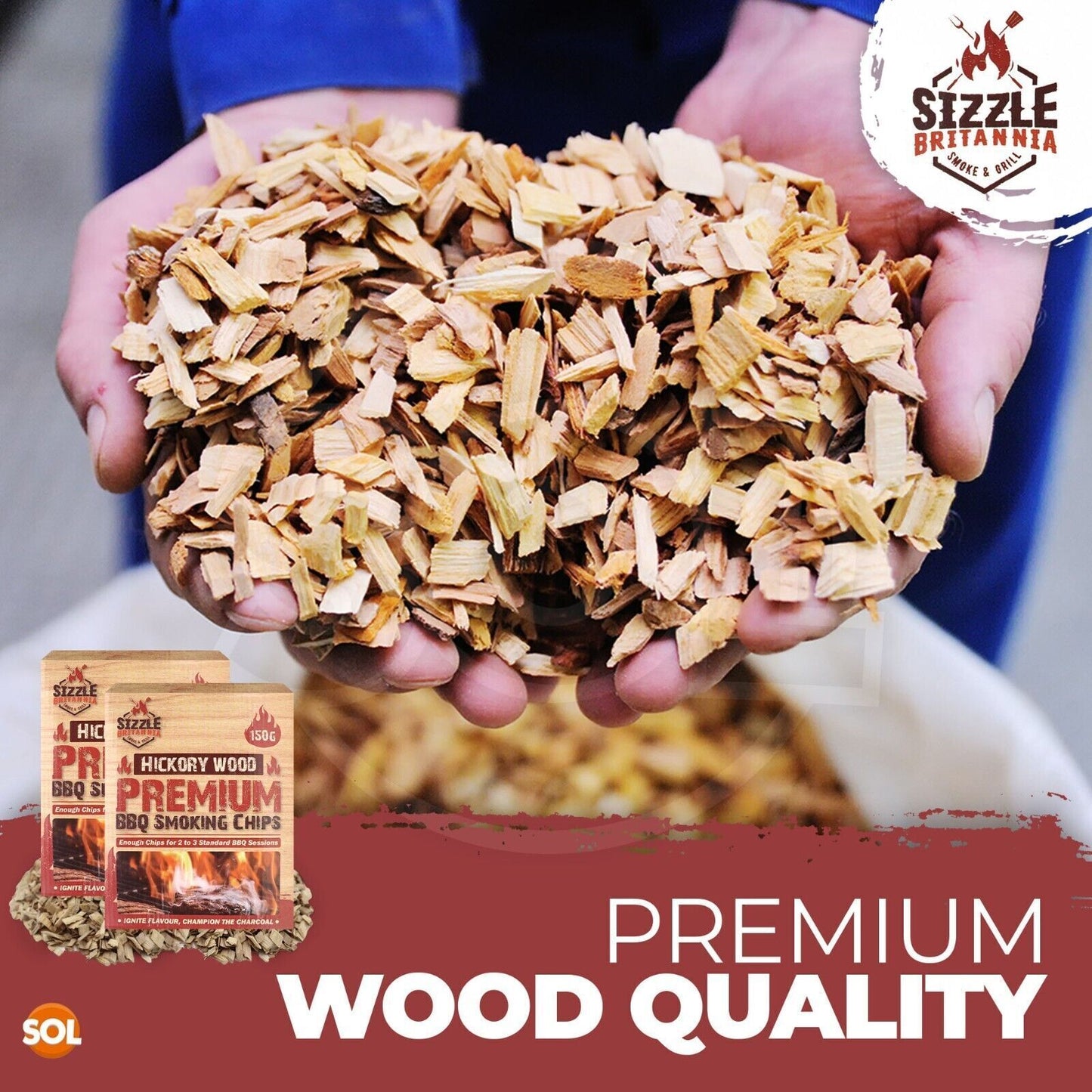 2 BBQ Smoking Wood Chips For Food 150g Smoker Chunks Apple Hickory Walnut Cherry