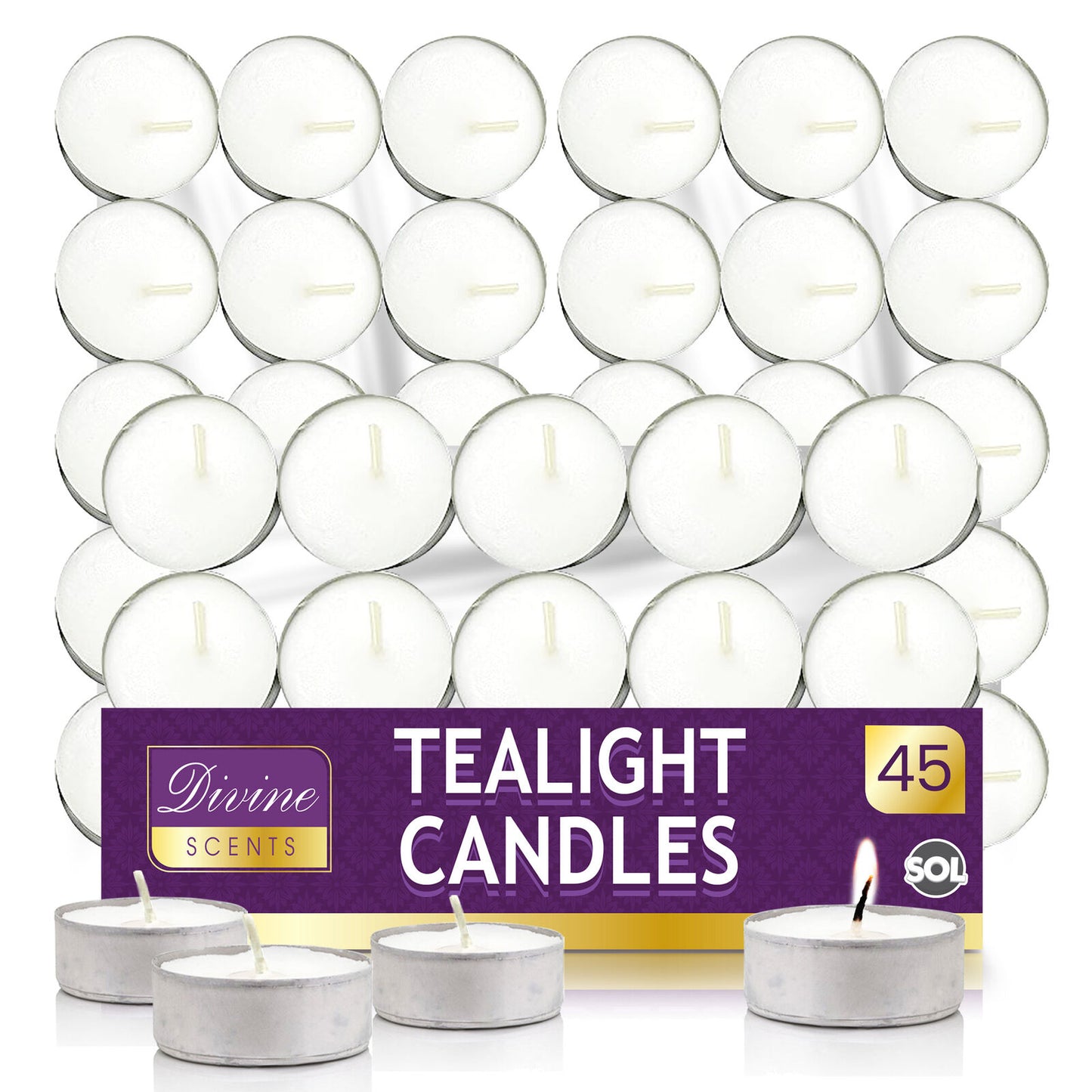 15-150pk Tea Lights White Unscented Unfragranced Candles 3.5 Hour Night T Lights