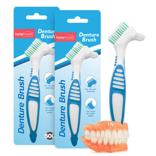2pk Denture Brush Cleaner Toothbrush Double Sided Cleaning Brushes False Teeth