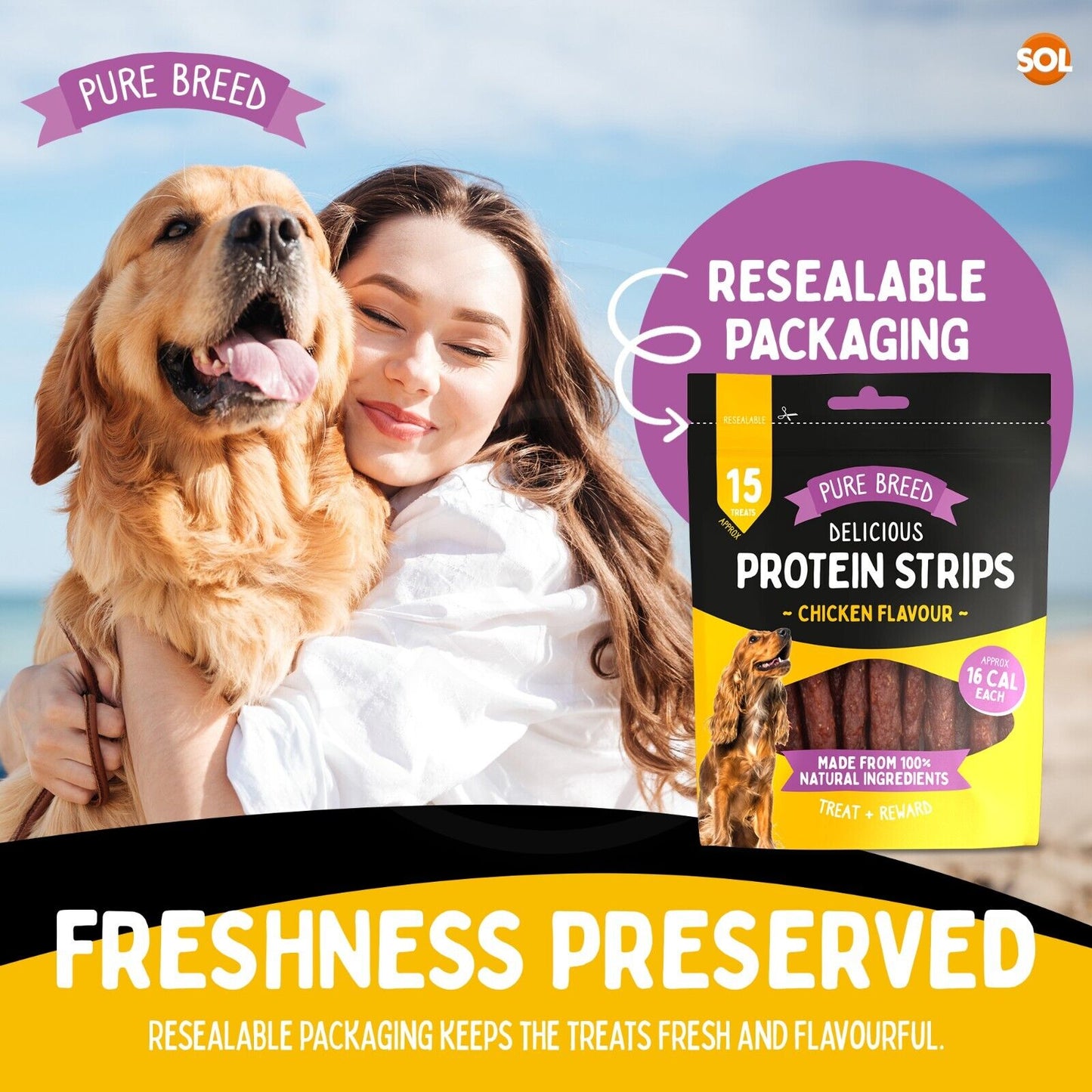Chicken Strips Dog Treats Duck & Beef | 150g