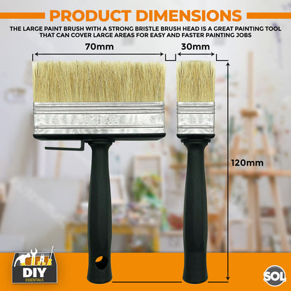 2pk Shed Fence Brush 5" Multipurpose Wide Block Paint Paste Wood Decking Garden