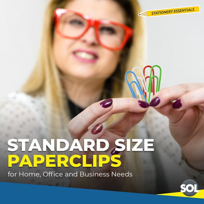Coloured Paper Clips 28mm 175 Pack | Assorted Boxed Set