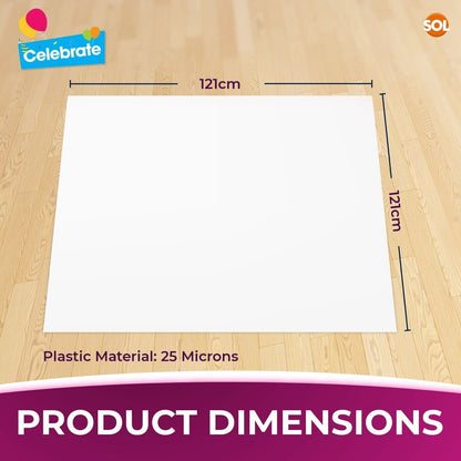 6 White Plastic Table Covers Square Tablecloth Disposable Wipe Clean Party Cloth
