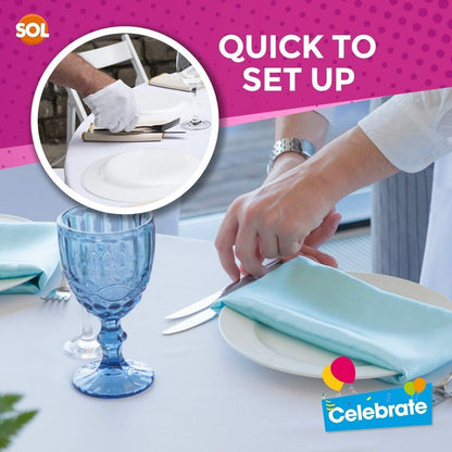 5pk White Paper Table Cloths Square Disposable Birthday Party Tablecloths Covers