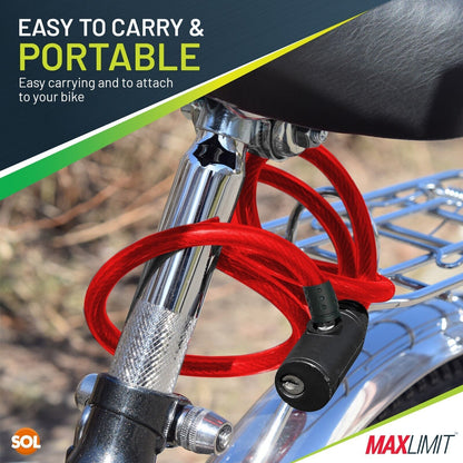 Bike Lock Cable with Keys | 650mm Heavy Duty Strong Steel Bicycle Security Chain