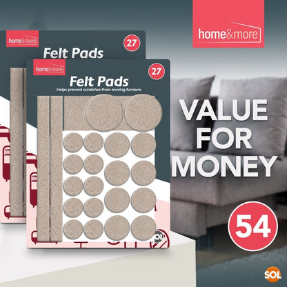 54 Felt Pads Self Adhesive Sticky Wood Furniture Floor Chair Legs Protectors