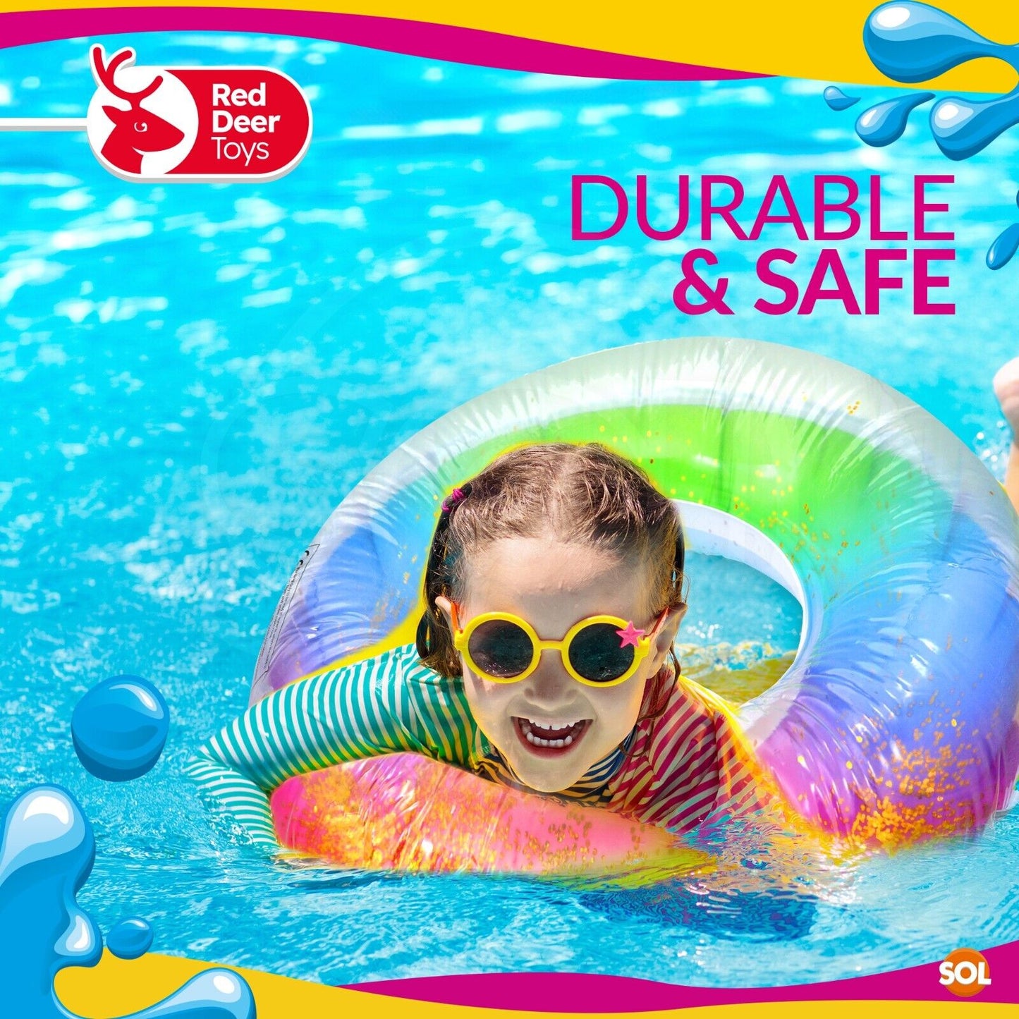 Kids Inflatable Swim Ring Swimming Pool Float Aid Beach Toy for Children 4-10Yrs