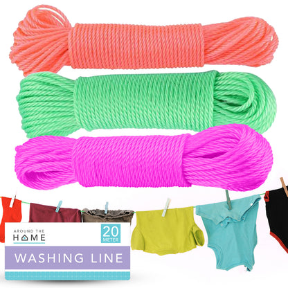 1-3X Strong Washing Line Rope 20M Heavy Duty Premium Tough Clothes Laundry Dryer