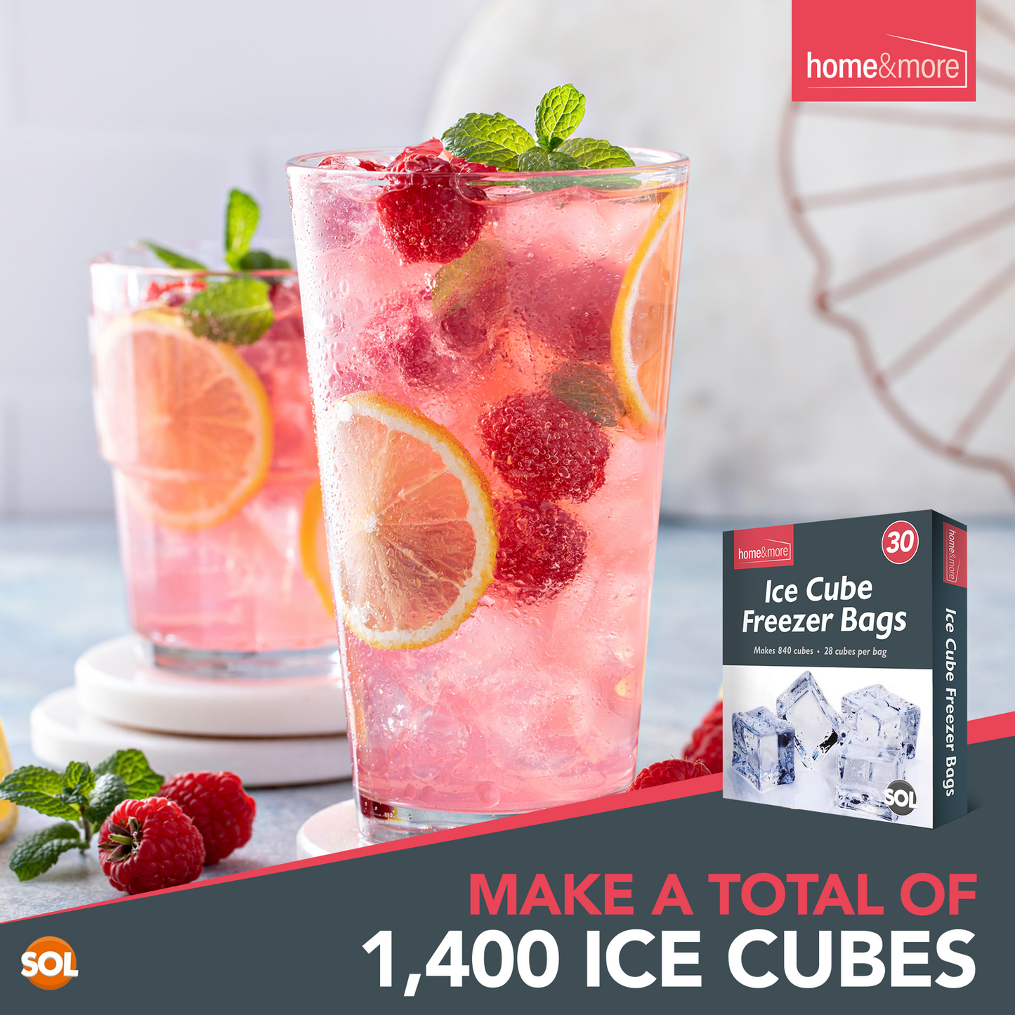 Ice Cube Freezer Bags | 840 Disposable Cubes Clear Maker Bags | 30 Pack