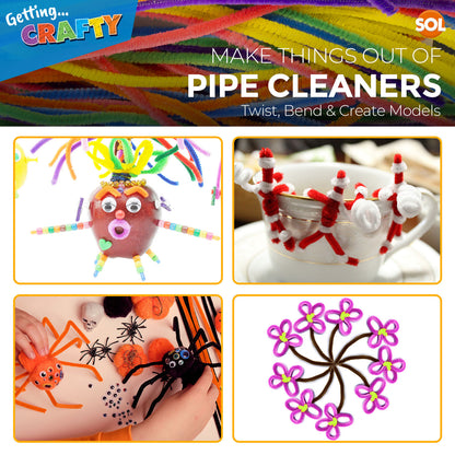 120 High Quality Pipe Cleaners Chenille Craft Stems Assorted Colours 30cm Long