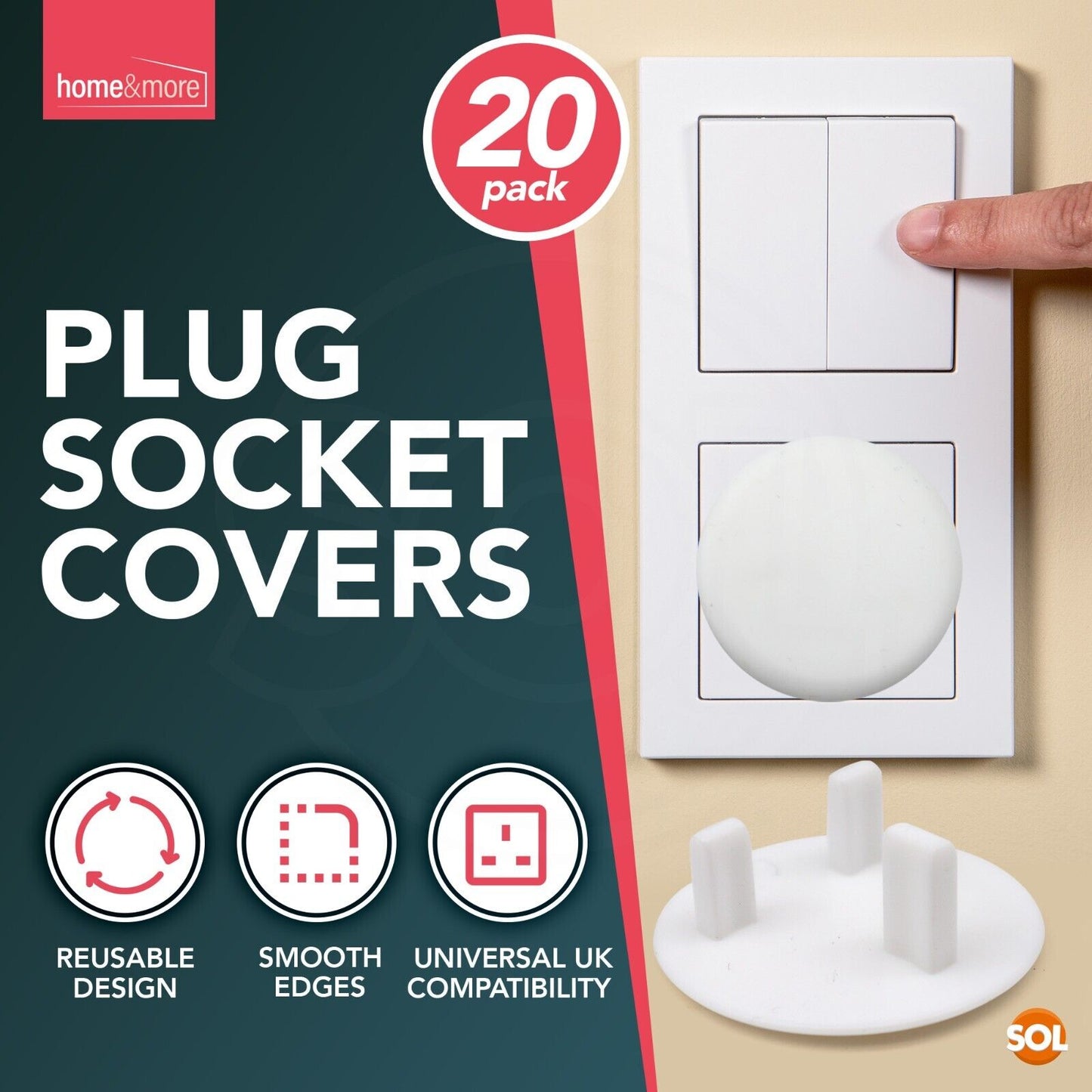 20-40 Plug Socket Covers | Child Baby Electrical Mains Power Safety Protector UK