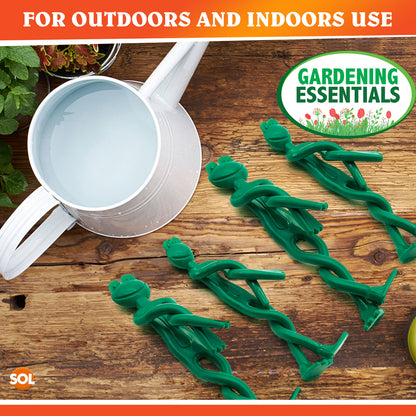 4 Frog Garden Plant Ties Supports | Reusable Soft Rubber Twist Adjustable Tree