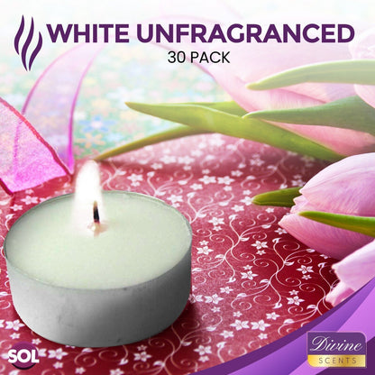 15-150pk Tea Lights White Unscented Unfragranced Candles 3.5 Hour Night T Lights