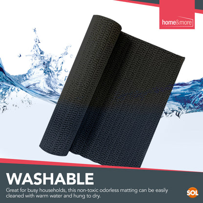 Black Anti Slip Mat Roll 150x30cm | Grip Matting Matt Drawer Liner Multi Purpose
