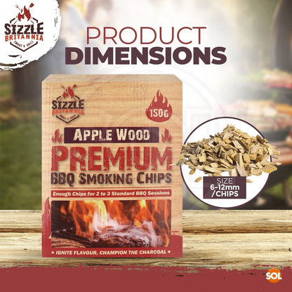 BBQ Smoking Wood Chips For Food 150g Smoker Chunks | Apple Hickory Walnut Cherry