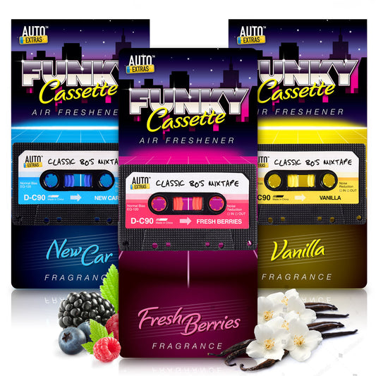 Car Air Freshener Hanging Cassette Auto Freshner Berries New Car Vanilla Scents