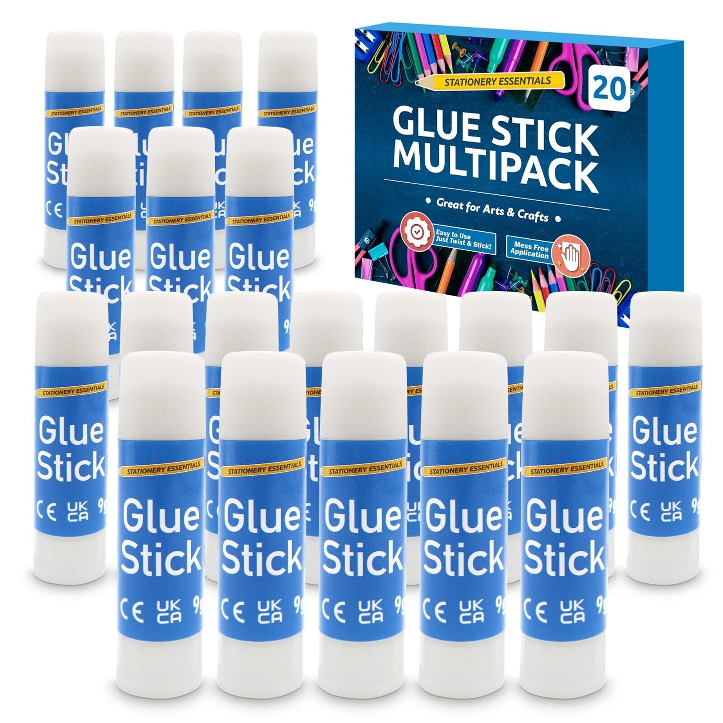 20PK Kids Glue Sticks School 9g | Washable Non Toxic Home Office Arts Craft Bulk