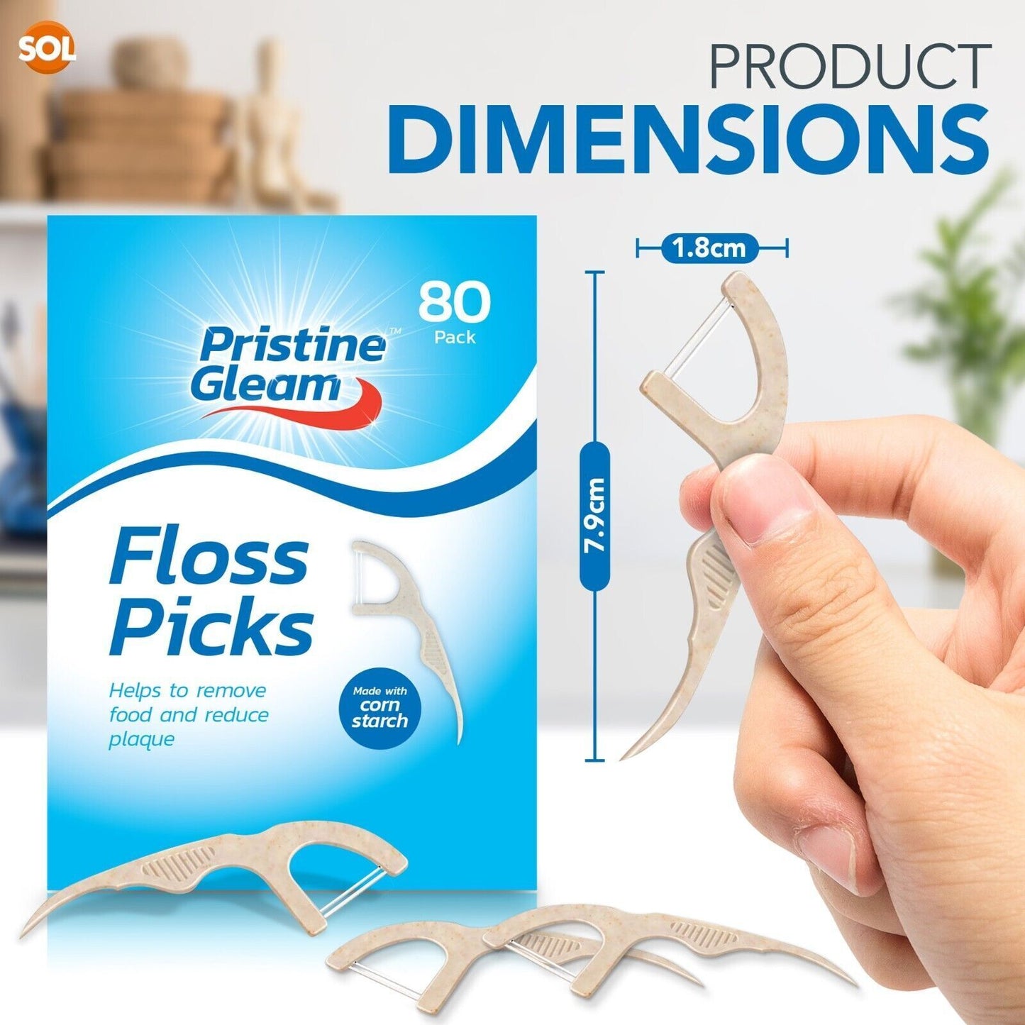 160 Corn Starch Dental Floss Sticks Interdental Tooth Harp Teeth Pick Oral Care