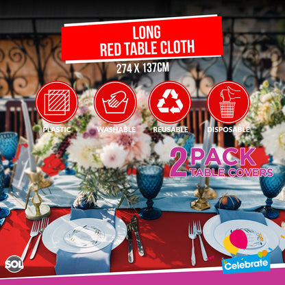 Plastic Rectangular Table Cloth Covers | Wipe Clean Party Tablecloths Disposable