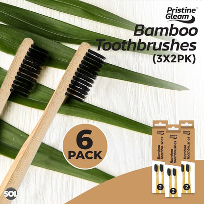 2-12pk Bamboo Toothbrush Multipack | Medium Biodegradable Eco Friendly Bristles