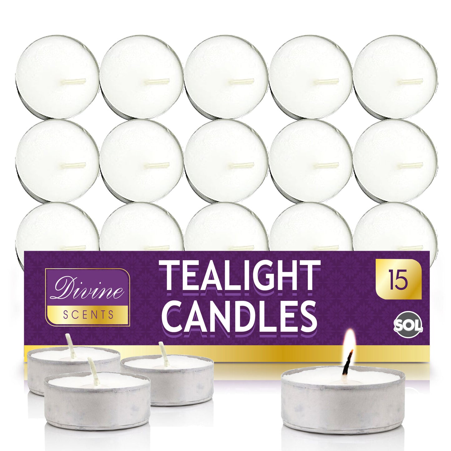 15-150pk Tea Lights White Unscented Unfragranced Candles 3.5 Hour Night T Lights