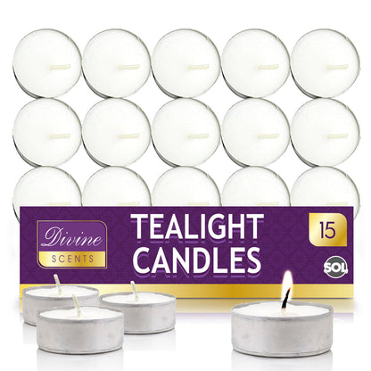 15-150pk Tea Lights White Unscented Unfragranced Candles 3.5 Hour Night T Lights