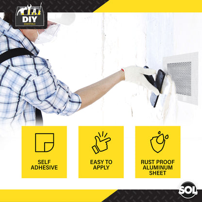 4pk Self Adhesive Wall Repair Patch 10cm x 10cm Mesh Drywall Ceilings Plastering