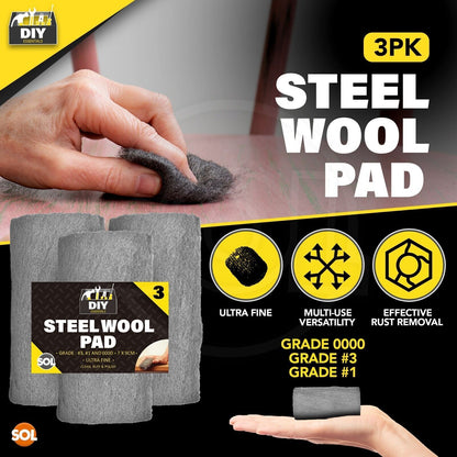 3-9M Steel Wire Wool 1M Rolls Grade 0000 1 3 Ultra Fine Medium Coarse Rats Mice