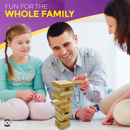 Wooden Tumbling Tower Game Traditional Stacking Family Kids Travel Friendly Mini