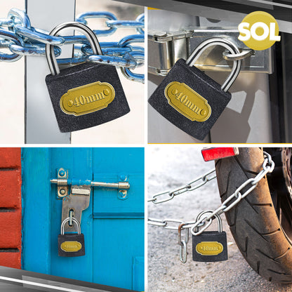 Padlock 40mm Heavy Duty Iron Outdoor Shed Safety Security Shackle Lock 2 Key