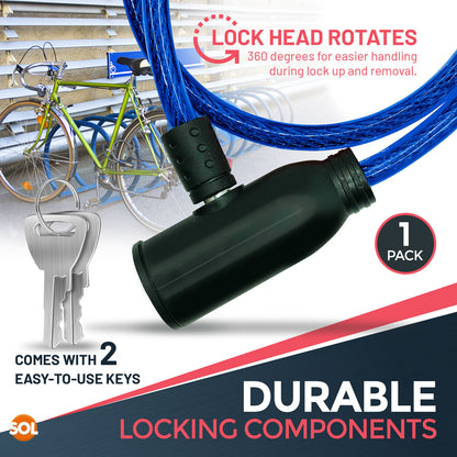 Bike Lock Cable with Keys | 650mm Heavy Duty Strong Steel Bicycle Security Chain