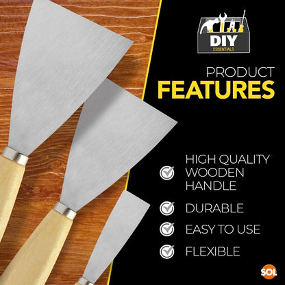 3-6 Wallpaper Paint Scraper Set Decorating Putty Filling Knife Metal Tool Blade
