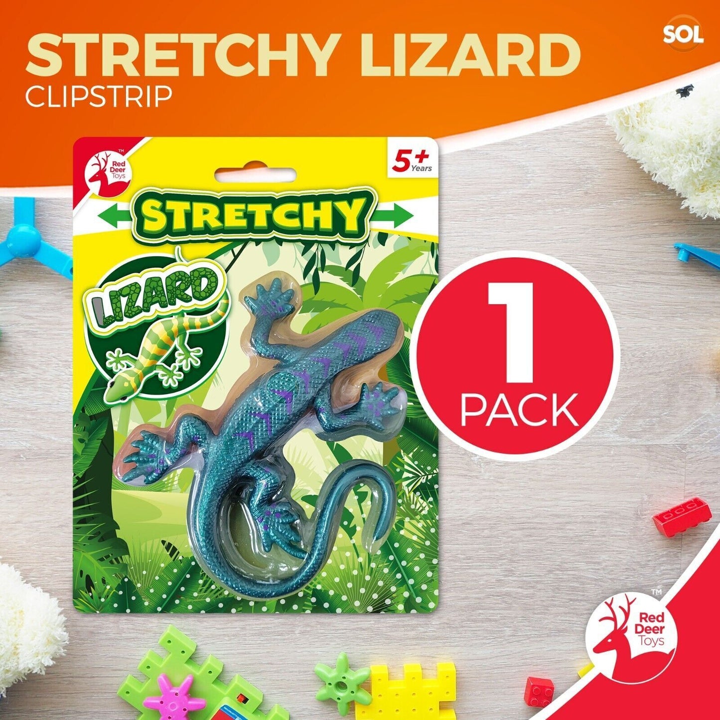 XL 29cm Stretchy Lizard Toy Animals Scaly Reptiles | Kids Party Bag Fillers Loot