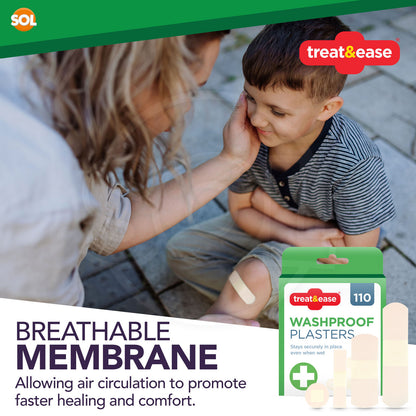 440 Assorted Washproof Plasters Waterproof Breathable Adhesive First Aid Healing