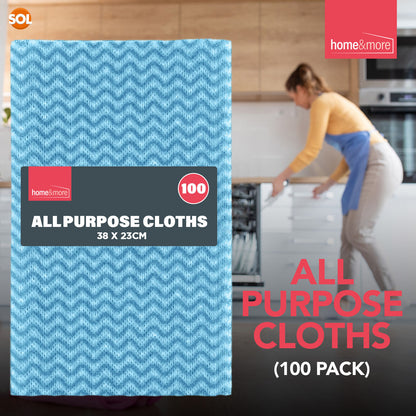 100 All Purpose Cleaning Cloths Blue Home Kitchen Hygienic Quality Wipes J Type