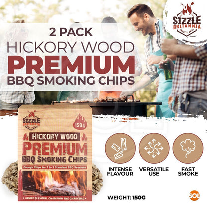 2 BBQ Smoking Wood Chips For Food 150g Smoker Chunks Apple Hickory Walnut Cherry