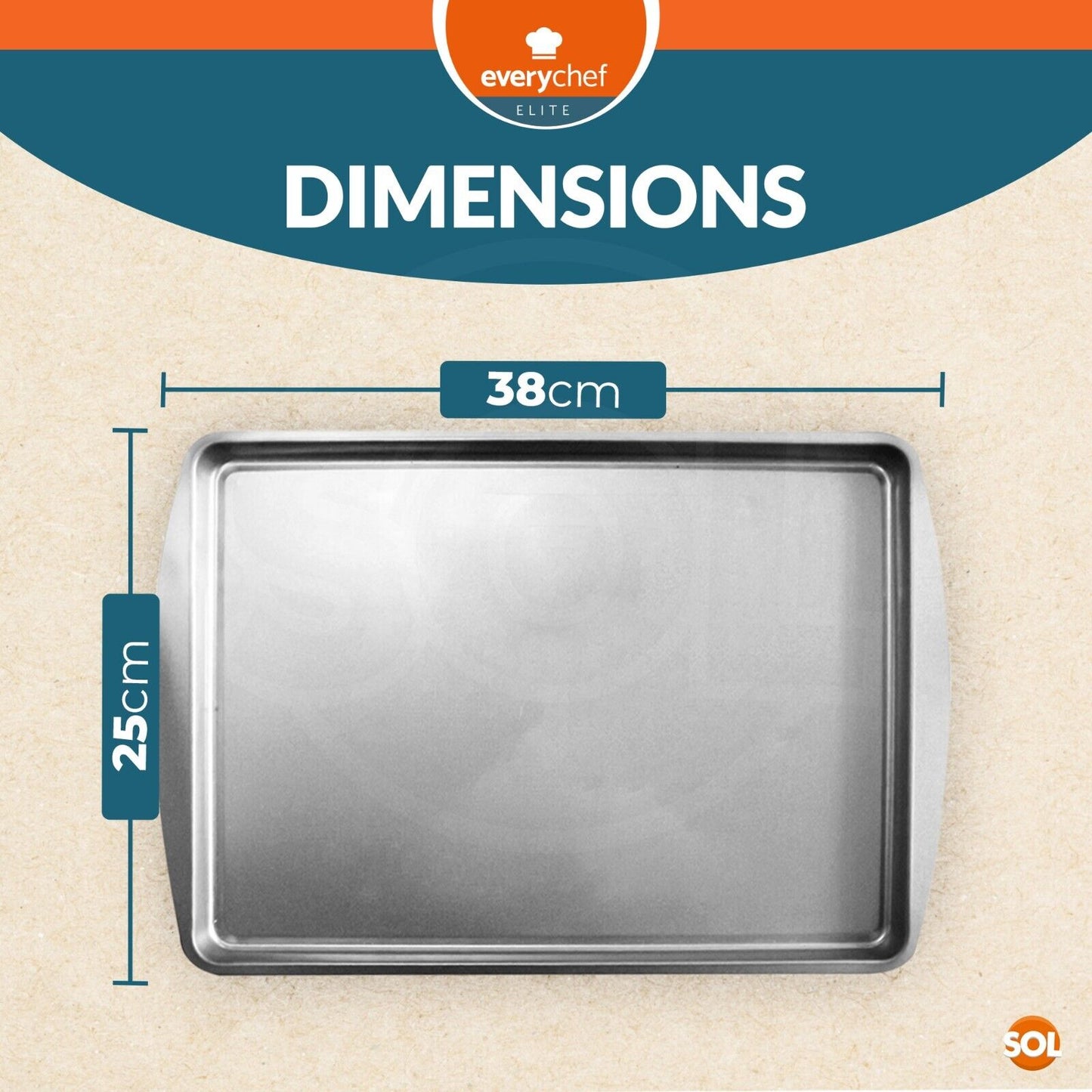 2-4 Oven Tray Set 38x25cm Large Roasting Pan Baking Bakeware Kitchen Steel Sheet